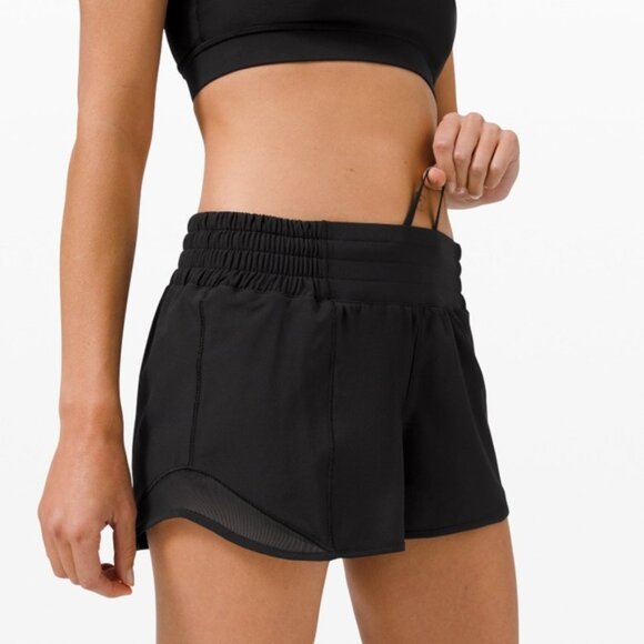 Lululemon Hotty Hot Shorts 4" Black Size 12 - Picture 2 of 10